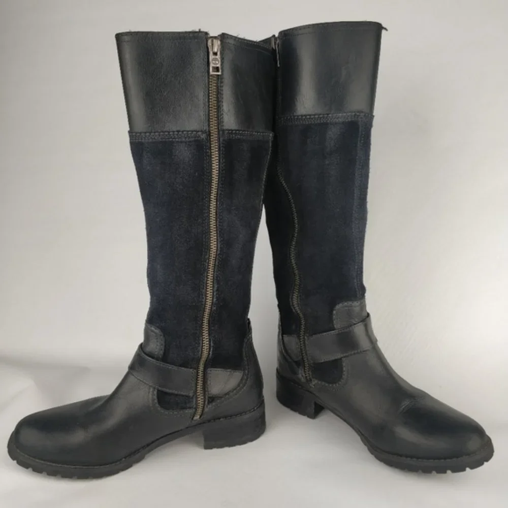 Timberland Black tall Bethel boots full zip sz.6.5